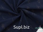 Фланель «Мелкие веточки на темно-синем»