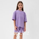 Костюм детский (футболка, шорты) MINAKU: Casual Collection, лиловый, рост 134 см