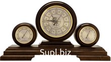 Настольные деревянные кварцевые/механические часы/барометр "БМ-31" СМИЧ - барометр, термометр, гигрометр