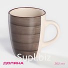 Кружка керамическая Доляна «Морской мир», 360 мл, цвет коричневый