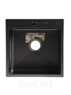 Мойка кухонная AFLORN AF95050DF, врезная, S=3.0 и 0.8 мм, 50 × 50 см, сифон, черная