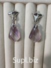 Серьги из натурального камня Флюорит