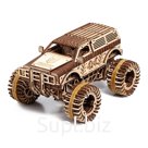 Wooden construction set, mechanical assembly model DROVO Jeep BigFoot 4x4