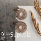 Серьги пластик «Танзания» мраморные круги, цвет коричнево-серый