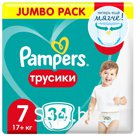 Подгузники-трусики Pampers Pants 7 17+кг 34шт Артикул: 7334