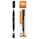 Маркер перманентный двухсторонний 0,4/1 мм, черный (пакет) круглый наконечник TDM