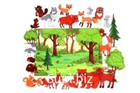 Лесные животные – дидактическая развивающая игра из фетра или
плоскостной современный конструктор для первого знакомства с
жителями леса и изучения темы «дикие…