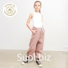 Брюки для девочки MINAKU: Basic Line KIDS, тёмно-бежевые, рост 152 см