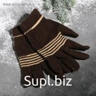 Перчатки вязаные, цвет коричневый