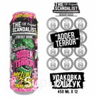 Безалкогольный тонизирующий газированный напиток (энергетик) The Scandalist Adder Terror со вкусом дыни и персика