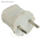 Вилка электрическая UNIVersal A113, без заземления, 6 А, 250 В, еврослот, белая