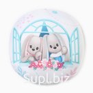 Подушка декоративная круглая «Зайки Li&amp;Lu», микрофибра