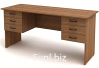 Стол 2-тумбовый (6 ящиков), цвет орех