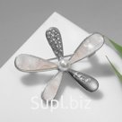 Брошь "Цветок" luck, цвет белый в серебре