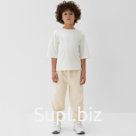 Брюки флисовые детские MINAKU: Fleece Soft, бежевые, рост 140 см
