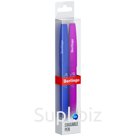 Ручка гелевая стираемая Berlingo "Correct" синяя, 0,6мм, корпус синий+фиолет, 2шт