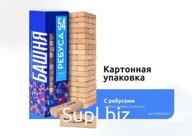 Jenga board game "Tower with puzzles" of 54 elements Article: МТ040404