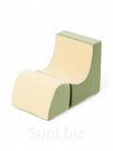 Мягкое кресло "Куб", цвет зеленый-молочный КИ-540Ц