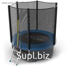 Батут EVO JUMP External 6 ft, d=183 см, с внешней сеткой, нижней сеткой и лестницей, синий