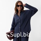 Рубашка женская оверсайз MIST Muslin, размер 42, серая