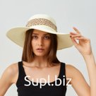 Шляпа женская MINAKU "Leopard" цвет молочный, размер 56-58