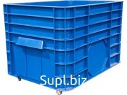 Пластиковый ящик 710х500х455 на колёсах, синий, код:25753