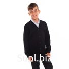 Школьный кардиган для мальчика, цвет чёрный, рост 140 см