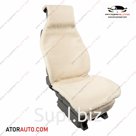 Шерстяная накидка на автомобильное сидение из овечей шерсти. Белый цвет.