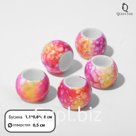 Бусина "Краски", 1,1*0,8, цвет жёлто-розовый