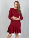 Платье с двойным валаном WE ARE FAMILY бордовый. Артикул: АРК006-2021-101