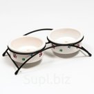 Подставка с керамическими мисками "Рыжие котята" (2х0,27 л.)