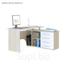 Стол компьютерный «КСТ - 109», угол правый, 4 ящика, 1400×750×1270 мм, цвет дуб сонома/ белый