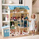 Кукольный домик «Лира», (28 предметов мебели, 2 лестницы, гараж)