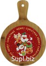 Serving board with Santa Claus, Snowman, and Reindeer, for serving with a 3D pattern. Size: 27x19 cm