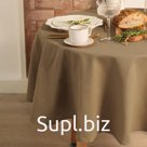 Скатерть «Этель» Kitchen, круглая, 146 +/-2 см, бежевая, 100% хлопок, саржа 250 г/м²