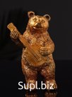 Фигура "Медведь с домрой", 11х6 см, бронза