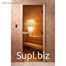 Дверь для бани и сауны «Полок», коробка 190×70 см, стеклянная, правая, с фотопечатью