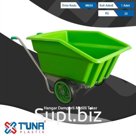 Тачка  двухколесная 250л TUNA с зеленым корытом