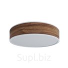 WOODLED GALACTIC Jupiter Chandelier L, White, American walnut, attached directly to the ceiling