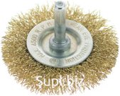 Корщетка-насадка Sturm! для дрели,радиальная мягк.75мм, хвост 6мм, латун.волн.проволока 5240603