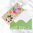 Конверт для денег с деревянным элементом "С Днём Рождения" панда, 16,5 х 8 см