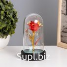 Ночник колба «Цветок» LED 3хAG10 красный 8,5х8,5х15,5см