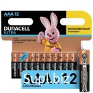 Батарейка алкалиновая Duracell Ultra Power, AAA, LR03-12BL, 1.5В, 12 шт.