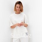 Футболка оверсайз с нашивкой женская MINAKU: One Most Brand, экрю, размер 46
