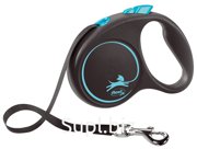 Поводок-рулетка Flexi Black Design tape S 5m 15 kg blue