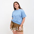 Футболка женская MINAKU REGULAR FIT: цвет голубой, р-р 52