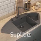 Кухонная мойка кварцевая Uperwood Quartz UPD-06, угловая двухсекционная, цвет 03 серая