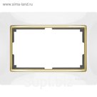 Рамка для двойной розетки  WL03-Frame-01-DBL-white-GD, цвет золото, белый