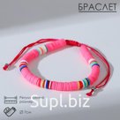 Браслет "Бисер" на резинке, неон, цвет розовый, L=7