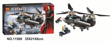 Конструктор LARI 11508 Super Heroes Погоня на вертолёте Чёрной вдовы 289 дет. в кор. 35х21х6 см